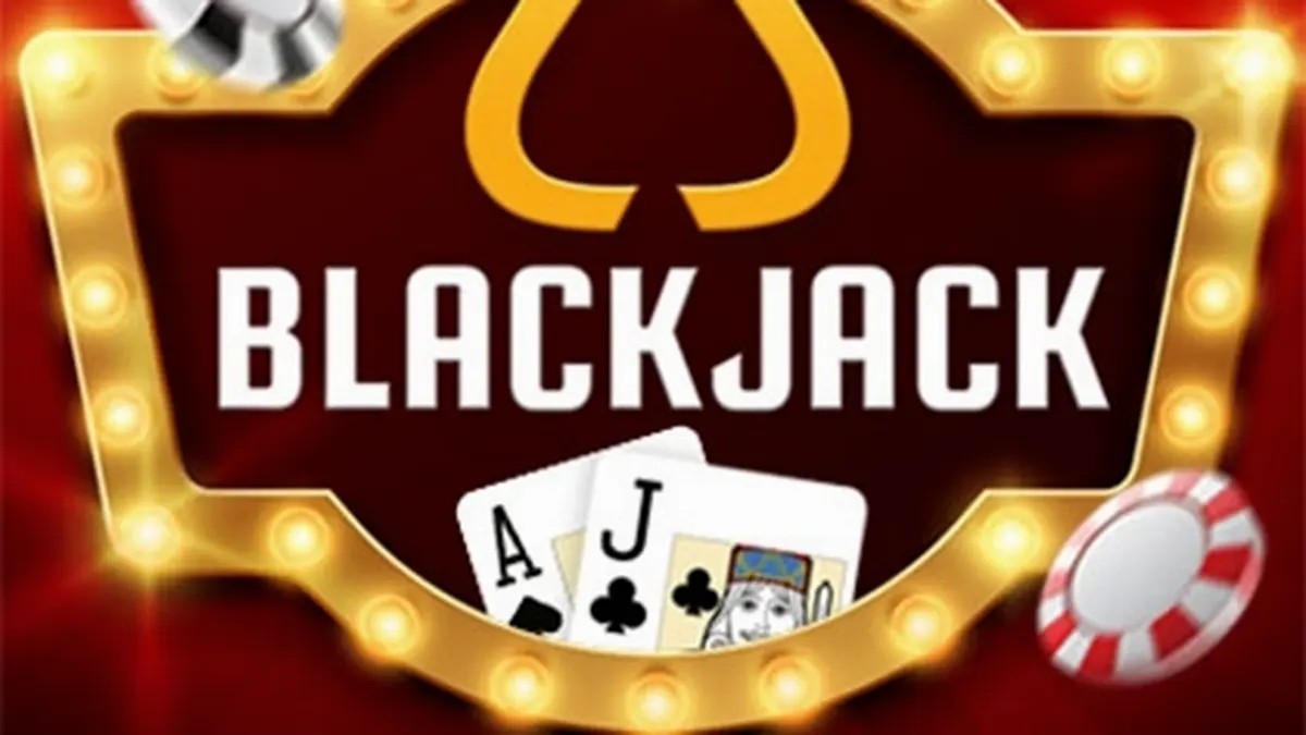 Mesa de Blackjack Neo com cartas e fichas em um ambiente escuro e sofisticado