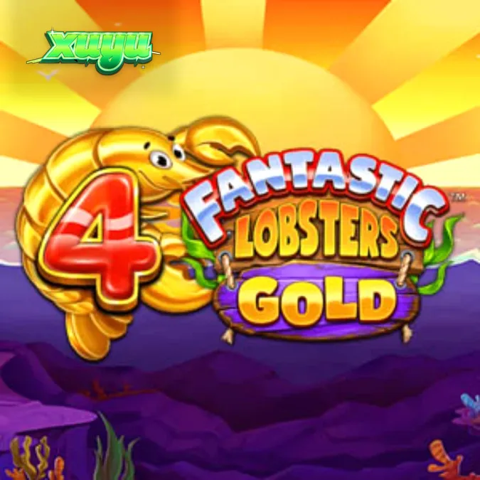 Interface do jogo 4 Fantastic Lobsters Gold com criaturas marinhas e ícones de tesouro